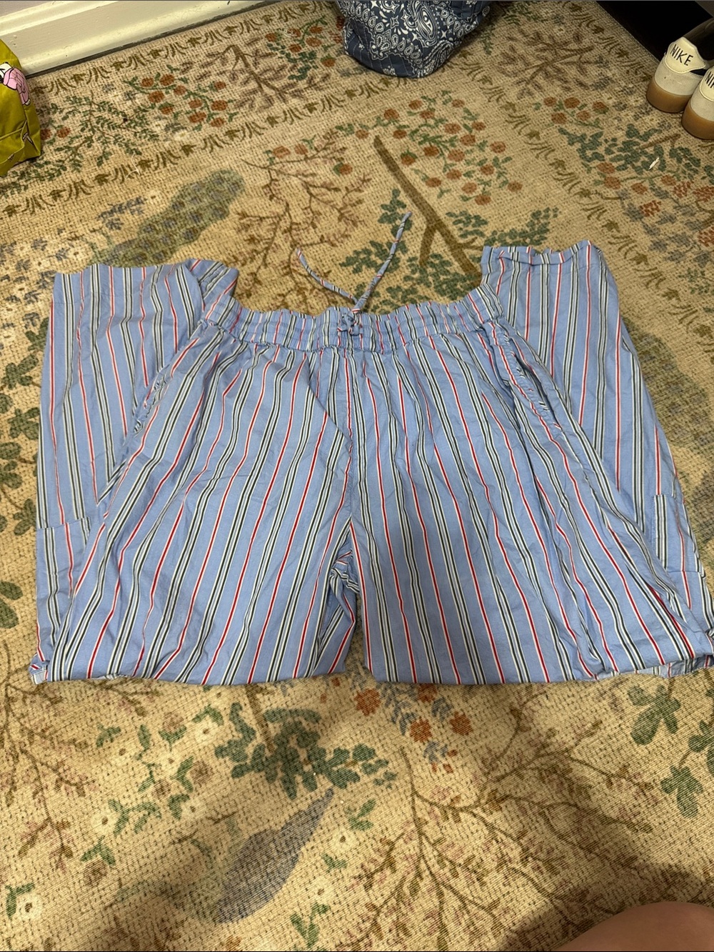 Damson Madder Blue Striped Drawstring Shorts